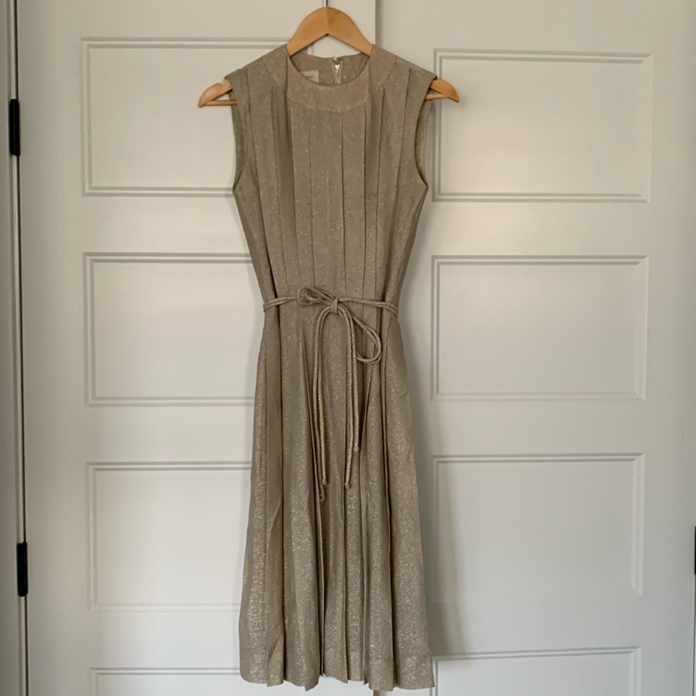 Vintage 1960’s gold pleat dress